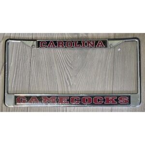 South Carolina Gamecocks License Plate Stainless Steel Holder Sealed NEW